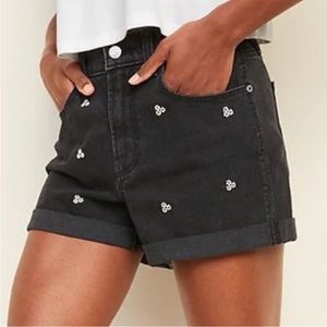 OLD NAVY Black Denim Flower Shorts